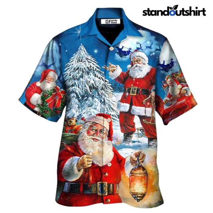 Santa Claus Story Nights Christmas Is Coming Painting Style Hawaiian Shirt